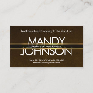 Gold Lines Placard Exquisite Brown Grunge CEO Business Card