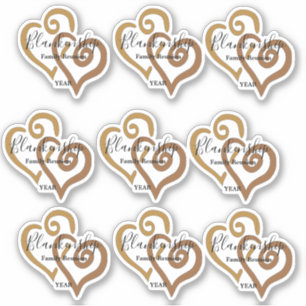 Gold Linked Heart Art Family Reunion Template