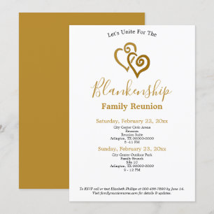 Gold Linked Heart Family Reunion Template