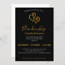 Gold Linked Hearts Family Reunion Template