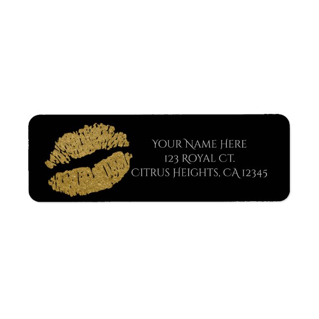 Gold Lips Faux Sparkle Kiss Beauty Makeup Party (Front)