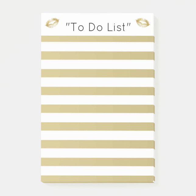 Gold Lips "To Do List" Post-it Notes (Front)