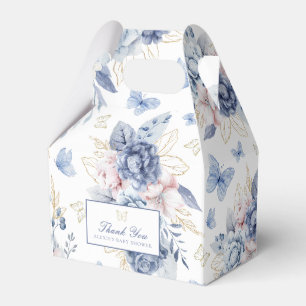 Gold Little Butterfly Boy Baby Shower Favor Box
