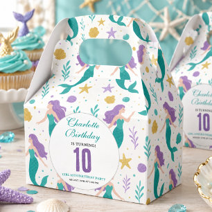 Gold Little Mermaid 10th Birthday   Under the Sea Favor Box