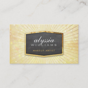 GOLD LOGO art deco elegant pretty yellow bokeh Business Card