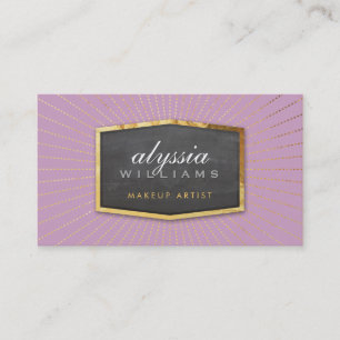 GOLD LOGO art deco elegant sunburst grey lilac Business Card