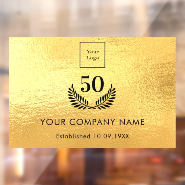 Gold logo business years of service  window cling (Sheet 2)