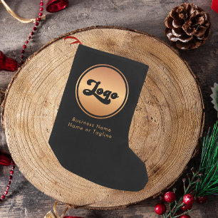 Gold Logo Custom Business Branded Small Christmas Stocking