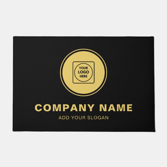 Gold Logo Custom Business Branding doormat (Front)