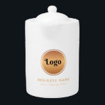 Gold Logo & Custom Text Business Company Branded<br><div class="desc">This elegant teapot would be great for your business/promotional needs! Easily add your logo and custom text by clicking on the "personalize" option.</div>