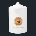 Gold Logo & Custom Text Business Company Branded<br><div class="desc">This elegant teapot would be great for your business/promotional needs! Easily add your logo and custom text by clicking on the "personalize" option.</div>