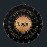Gold Logo & Custom Text Business Company Branded  Dartboard<br><div class="desc">This stylish dart board would be great for your business/promotional needs! Easily add your logo and custom text by clicking on the "personalize" option.</div>