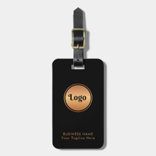 Gold Logo & Custom Text Business Company Branded Luggage Tag