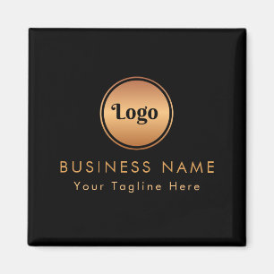 Gold Logo & Custom Text Business Company Branded   Magnet