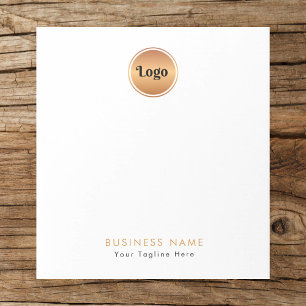 Gold Logo & Custom Text Business Company Branded   Notepad