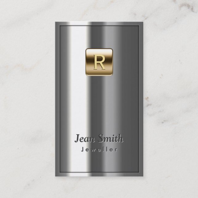 Gold Logo Metallic Jewellery Business Card (Front)