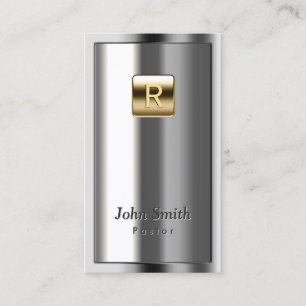 Gold Logo Metallic Pastor Business Card