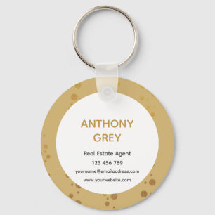 Gold Logo Real Estate Business Promotional Keychain