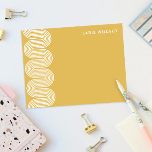 Gold Lombard Wavy Lines Modern Stationery Card