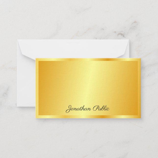 Gold Look Calligraphed Script Name Template Custom (Front)