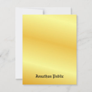 Gold Look Calligraphy Monogrammed Custom Card