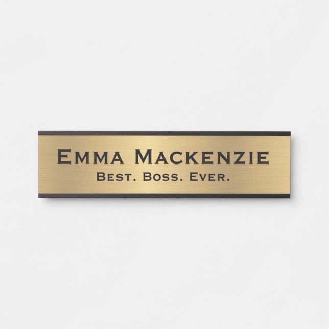 Gold Look Customizeable Office Door Sign (Front)