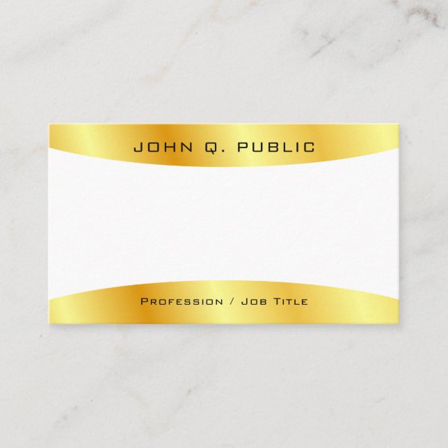 Gold Look Elegant Modern Simple Personalized Business Card (Front)