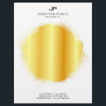 Gold Look Elegant Monogram Glamour Template Letterhead<br><div class="desc">Gold Look Elegant Monogram Glamour Template Modern Letterhead.</div>