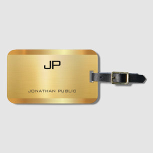 Gold Look Elegant Monogram Luxurious Template Luggage Tag