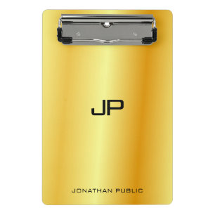 Gold Look Elegant Monogram Modern Template Custom Mini Clipboard