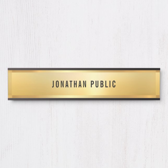 Gold Look Glamour Professional Modern Template Door Sign (Front)