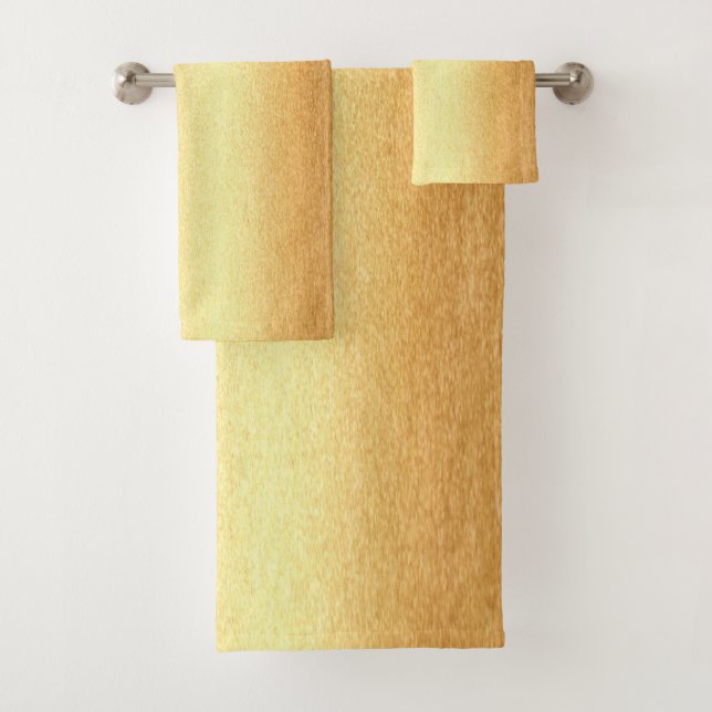 Gold Look Glamourous Template Elegant Trendy Bath Towel Set (Insitu)
