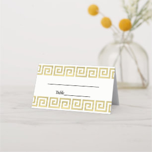 Gold Look Greek Key Meander S Border #3 Place Card