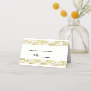 Gold Look Greek Key Meander T Border #2 Place Card