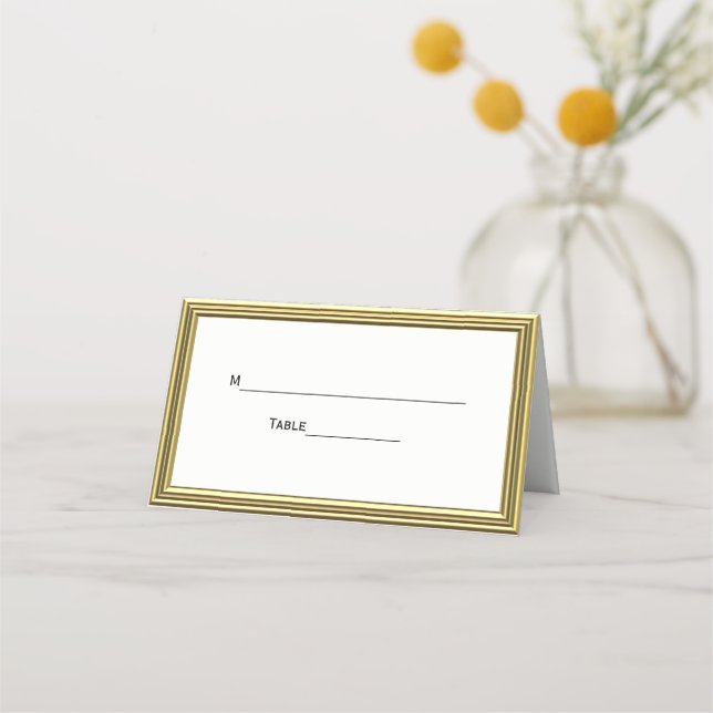 Gold Look Layered Frame Escort Cards (Back)