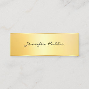 Gold Look Minimalist Modern Elegant Template Mini Business Card
