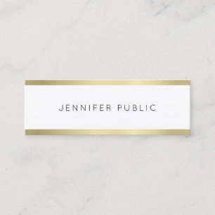 Gold Look Minimalist Plain Professional Modern Mini Business Card