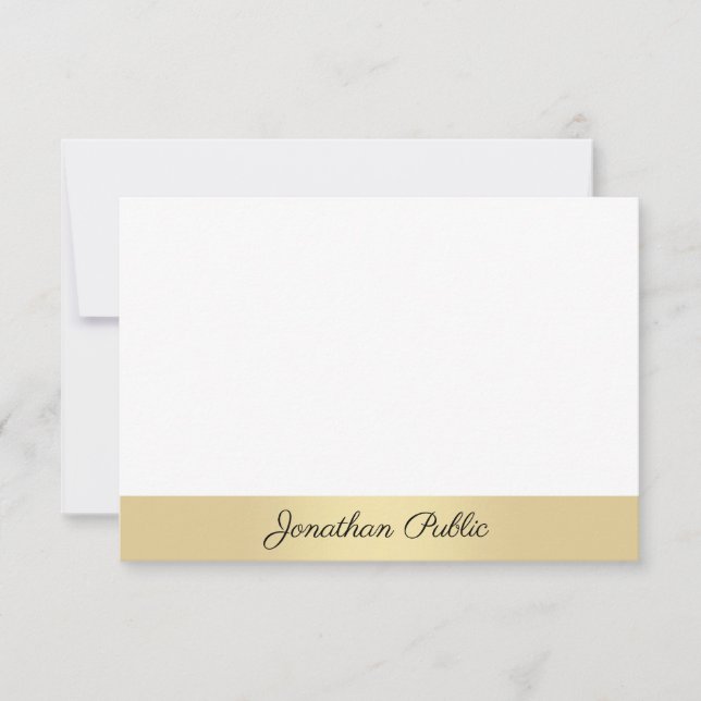 Gold Look Modern Calligraphed Script Name Template (Front)