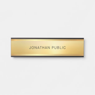 Gold Look Modern Elegant Trendy Template Glamourou Door Sign