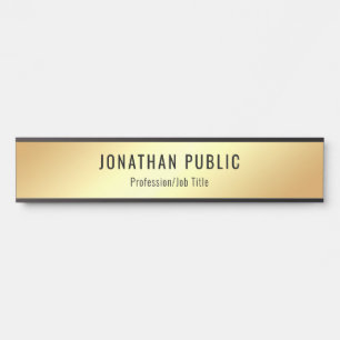 Gold Look Modern Glamourous Template Personalized Door Sign