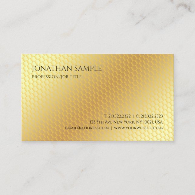 Gold Look Modern Professional Elegant Template Business Card (Front)