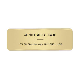 Gold Look Modern Simple Modèle Adresse de retour