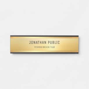 Gold Look Modern Sophisticated Trendy Template Door Sign