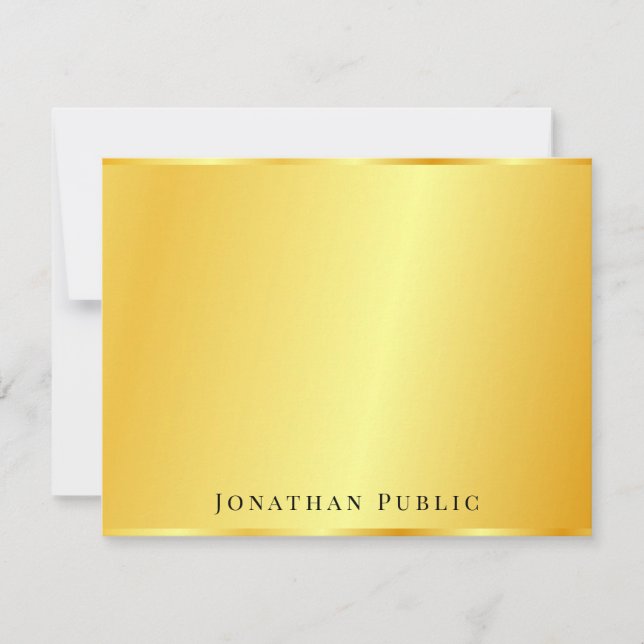 Gold Look Personalized Elegant Trendy Template (Front)