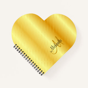 Gold Look Personalized Monogram Elegant Template Notebook