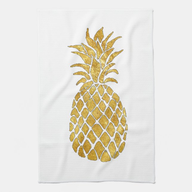 gold look pineapple kitchen towel (Vertical)