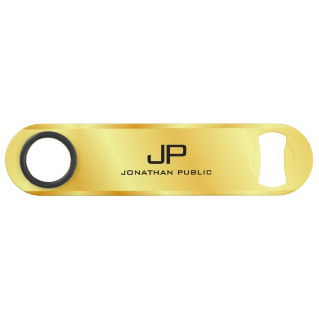 Gold Look QR Code Business Logo Monogramme personn (Devant (Horizontal))