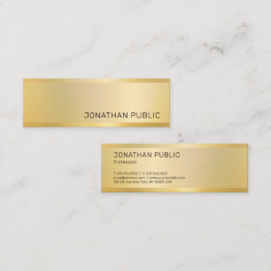 Gold Look Template Modern Elegant Simple Design Mini Business Card
