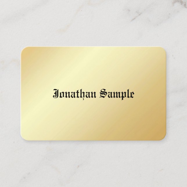 Gold Look Template Old Text Glamourous Personalize Business Card (Front)