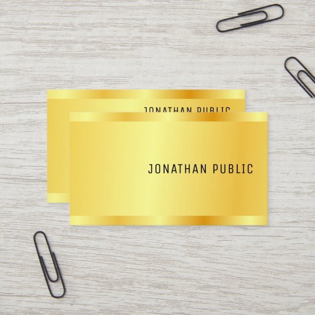Gold Look Template Professional Modern Elegant Business Card (Front/Back In Situ)